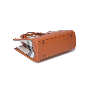 Bolso de Mano Casual con Rayas para Mujer, de Cuero PU, con Dos Asas, Cierre de Cremallera, Gran Capacidad, para Viajes y Bodas - Product Image 2