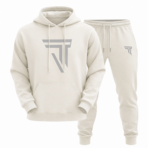 Survêtement d'hiver personnalisé pour homme avec capuche et cordon de serrage, impression par transfert thermique du logo personnalisé sur le devant, vente en gros - Product Image 5