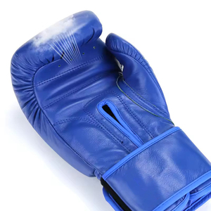 <b>White</b> Leather <b>Boxing</b> <b>Gloves</b> Full Finger for Closure Lightweight Breathable Adjustable Wrist Strap for Adults - Product Image 4
