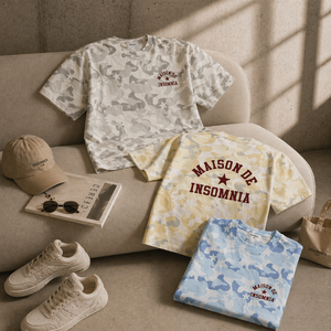 T-shirt unisexe à imprimé camouflage, col rond, manches courtes, tissu tricoté, impression de logo personnalisé, adapté à un usage quotidien. - Product Image 5