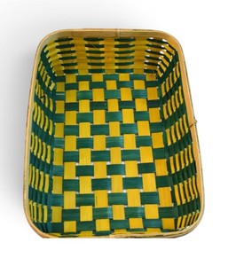 Cesta de Bambú Artesanal con Color |   Cesta de Servir Decorativa Tejida de Bambú |   Bandeja Ecológica para Almacenamiento y Exhibición - Product Image 4