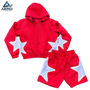 Nouvelles tenues coupe-vent tendance 2026 de haute qualité pour sports de plein air, avec patch étoile personnalisé, style décontracté et fermeture éclair intégrale - Product Image 1