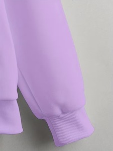 Sudadera con capucha y cremallera unisex morada, de corte holgado, informal, de forro polar, de longitud regular, color liso, para otoño, a precio competitivo. - Product Image 4