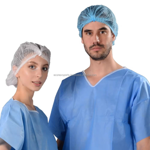 Combinaisons de blouses médicales jetables SMS bleues confortables, uniformes médicaux d'hôpital, ensembles de blouses - Product Image 3