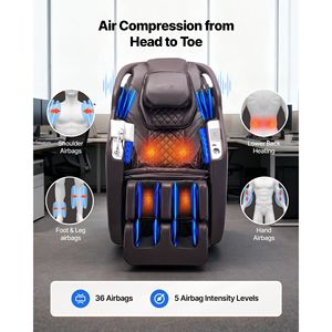 Sillón de Masaje Reclinable de Gravedad Cero 4D con Riel SL, Estiramiento Yoga, Control por Voz IA, Calor, Rodillo para Pies y Retráctil - Product Image 5