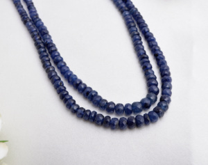 Perles facettées de saphir bleu naturel pour la création de bijoux fins, collier en pierres précieuses - Product Image 1