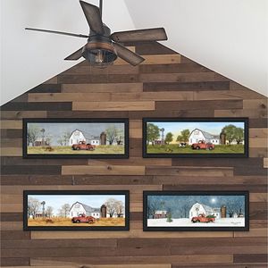 Billy Jacobs collezione quattro stagioni VII Vignette 4 pezzi dipinti di paesaggio in cornice nera - Product Image 2