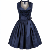 Robe Dirndl Vintage Oktoberfest de Munich pour Femme, Costume Traditionnel Bavarois pour Fête, Carnaval, Serveuse de Taverne, Cosplay
