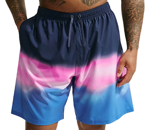 Wholesale Men's Hot Shorts Swim Shorts Lightweight Fast Dry Beachwear Floral Pattern Colored Wash - Product Image 5