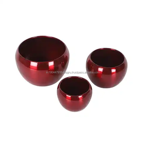 Ensemble de jardinière 3 pièces rouge de luxe fait à la main pour balcon jardin intérieur - Product Image 4