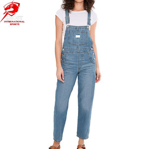 Overol de Mezclilla para Mujer, Mezcla de Algodón Premium, Diseño de Peto Ajustable, Cómodo y Relajado, Costuras Duraderas, Ropa Casual de Moda - Product Image 1