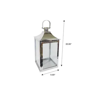 Portavelas de Metal Dorado de Primera Calidad para Decoración de Interiores de Restaurantes de Lujo, Linterna Redonda de Madera Natural con Vidrio de Zahid Exports - Product Image 2