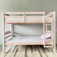 Lit superposé rose minimaliste personnalisable, meubles de chambre à coucher en bois sur mesure pour enfants
