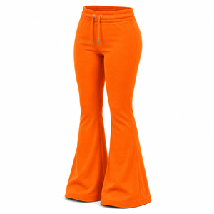 Wholesale Women Flare Sweatpants Viral Streetwear <b>Bell</b> Bottom Leg Pants Solid Color Modern Fashion Womens Flare Sweatpants - Product Image 4