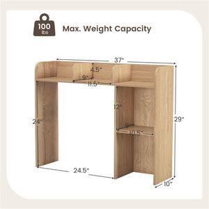 Kit Anti-Ribaltamento Naturale per Monitor Pieghevole da 27FT/68.58cm, Scrivania con Libreria in Legno Ingegnerizzato, Supporto Monitor 93.98x25.40x73.66cm - Product Image 4