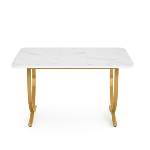 New Design Modern Metal Dining Table With <b>Marble</b> <b>Top</b> Luxury Gold Plated Dining Dining - Product Image 2