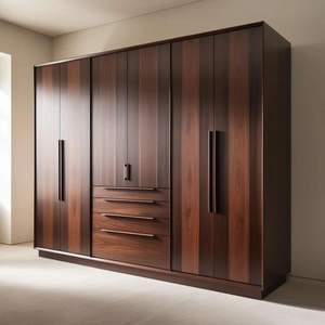 Armoire à vêtements en teck massif de qualité supérieure avec tiroirs de rangement - Product Image 1