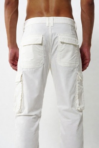 Vintage Wash Blue <b>Denim</b> Cargo Trouser Unisex Relaxed Fit Retro Style Durable Jean <b>Material</b> - Product Image 3