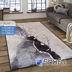 Shufu Modern Design Anti Allergy Washable Flannel Carpet Quality Anti-Slip <b>Printed</b> Abstract Pattern Soft and Comfortable - Product Image 4