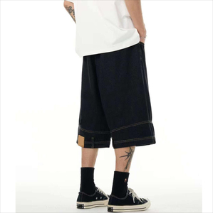 New Style Vintage Washed Blank <b>Men</b> Loose Denim Shorts Custom Embroidery Casual 100%cotton <b>Men</b> <b>Jean</b> Shorts Baggy Jorts for <b>Men</b> - Product Image 3
