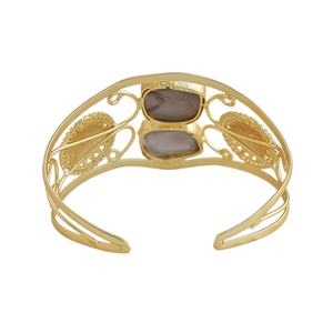 Brazalete Ajustable de Cuarzo Ahumado de Laxmi Jewellers, Chapado en Oro de 18K, Joyería de Fiesta para Mujer, Estilo Vintage - Product Image 2