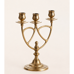 Luxury 3 Arm <b>Brass</b> Candelabra Triple Candle <b>Holder</b> Antique Gold Metal <b>Candlestick</b> Stand Wholesale for Wedding Event Table Decor - Product Image 3