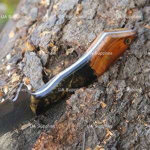 Couteau de chasse à pointe fixe en acier Damas fait main de 9 pouces, manche en bois de rose, épaisseur de 0,5 mm, qualité industrielle OEM 1 - Product Image 3