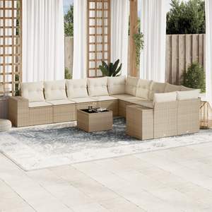 Conjunto de Sofás de Jardín en Color Beige Crema - Product Image 1