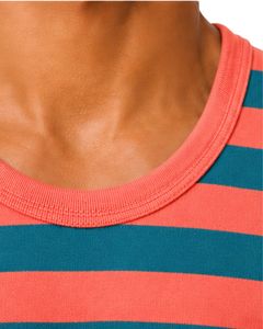 Coral Teal Striped <b>Men</b> Cotton Tank Top Sleeveless <b>Vest</b> Casual Summer <b>Beach</b> Gym Fitness Shirt Breathable Loose Fit Streetwear - Product Image 5