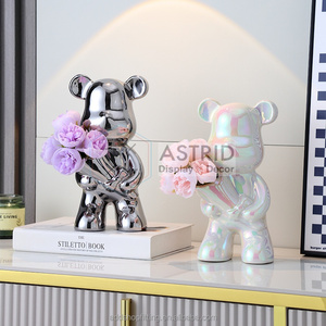 Florero de capullo pequeño, florero de oso de cerámica para decoración del hogar y arreglos florales - Product Image 5