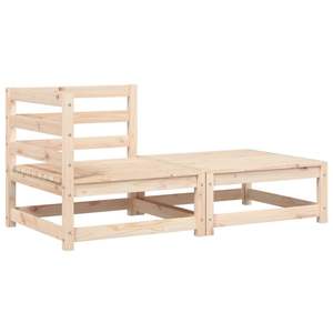 Canapé de jardin modulaire moyen en bois de pin massif anthracite - Product Image 4