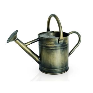 Regadera de metal estilo vintage de gran capacidad con mango cómodo para regar flores y plantas en balcones y terrazas. - Product Image 1