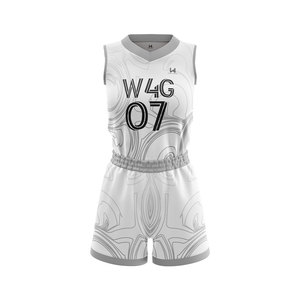 Ensemble short et maillot de basket personnalisé pour filles, imprimé par sublimation, respirant, anti-humidité, séchage rapide, grandes tailles, 100 % polyester - Product Image 2