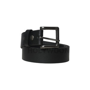 Ceinture en cuir pour homme sur mesure, de haute qualité, en cuir de vachette véritable noir, vente en gros - Product Image 5