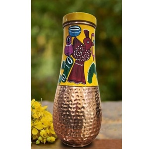 Enamel Printed Copper <b>Bottle</b> Pure & Handmade Copper <b>Water</b> <b>Bottles</b> Manufacturer Travelling <b>Water</b> Storage <b>Bottles</b> with Lid - Product Image 6