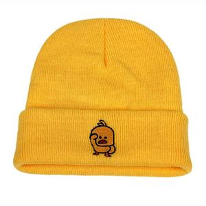 Gorros de Punto Cálidos de Invierno Unisex con Estampado Digital Impermeable de Patito Amarillo, Estilo Hip Hop - Product Image 3