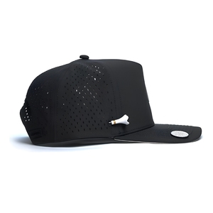Custom Logo Waterproof Performance Golf <b>Cap</b> 5-Panel Perforated Hat With Integrated Tee Holder & Magnetic Brim Snapback Closure - Product Image 4