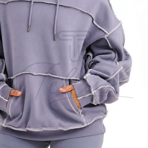 Sweat-shirts pour femmes de haute qualité, coupe ajustée, manches longues, col à capuche surdimensionné, imprimé ou uni, style hiver - Product Image 4