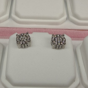 High Quality 14K 10K White Gold Fine Stud <b>Earrings</b> Lab Grown Diamond IGI Certified Stud Hip Hop Cute <b>Hook</b> <b>Earrings</b> for Unisex - Product Image 4