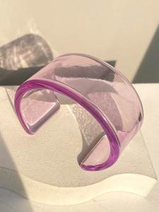 Handmade <b>Resin</b> Bangle Bracelet for Women Colorful Fashion Jewelry Lightweight Round Wrist Cuff - Product Image 3