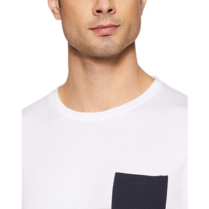 เสื้อยืดแขนสั้นผู้ชายแบบคอโอ มีกระเป๋า ดีไซน์ถักแบบลำลอง สีบล็อก - Product Image 3