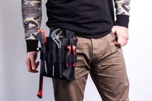Custom 2026 Portable Leather <b>Tool</b> <b>Belt</b> With Pliers Screwdriver And Knife Slots For Electrician Use - Product Image 3