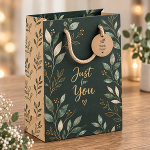 Mini Bolsas de Regalo de Papel Kraft Ecológicas de Lujo con Asas Retorcidas, Cierre Autoadhesivo, Diseño de Agradecimiento, Reciclables, Estilo Clásico - Product Image 3