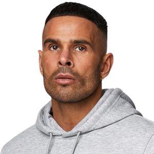 Sudadera con Capucha Gris Jaspeado para Hombre, Sudadera Informal de Forro Polar, Manga Larga, Ropa Deportiva de Invierno para Gimnasio - Product Image 3