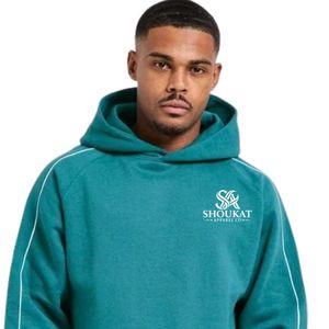 Mens Teal Hoodie Tracksuit <b>Set</b> <b>Matching</b> Sweatpants <b>Jogger</b> Pants Two Piece Casual Sportswear Streetwear Pullover Hooded Sweat <b>Set</b> - Product Image 4