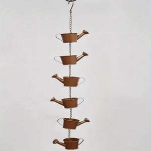 Chaîne de pluie en métal élégante pour maisons modernes et traditionnelles, décoration de jardin et gestion de l'eau extérieure - Product Image 1