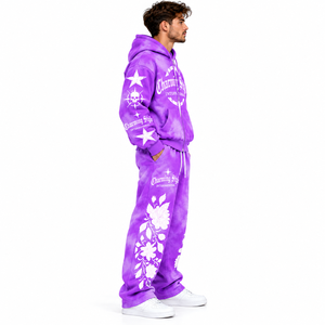 Conjunto de Chándal OEM Unisex de Algodón Grueso 100% Algodón, Sudadera con Capucha Oversize de Corte Cuadrado y Pantalones, Conjunto de 2 Piezas Personalizado para Hombre - Product Image 3