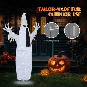 Decorazione di Halloween a Forma di Fantasma Pop-up da 1,8m con 160 LED per Esterni, Decorazioni Uniche per Halloween all'Aperto - Product Image 5