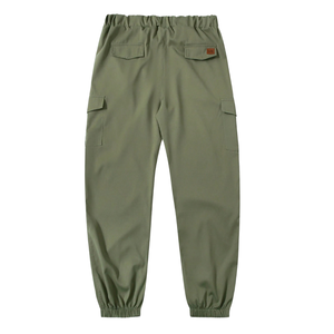 Mens Olive Green 100% Cotton Cargo <b>Jogger</b> Pants Mid Waist Flat Drawstring <b>Slim</b> Fit Utility Trousers Casual Outdoor Workwear 8XL - Product Image 3
