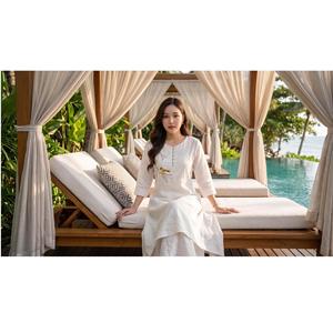 Manufacturer New <b>Top</b> 100% Handcrafted Embroidery Women Clothing Casual Dresses Premium Imported Silk <b>Linen</b> Vietnam Price - Product Image 4